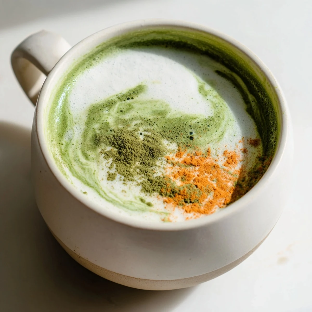 Imagine enjoying a warm mug of Cinnamon Maple Oat Milk Matcha Latte with the delicious maple flavor.
