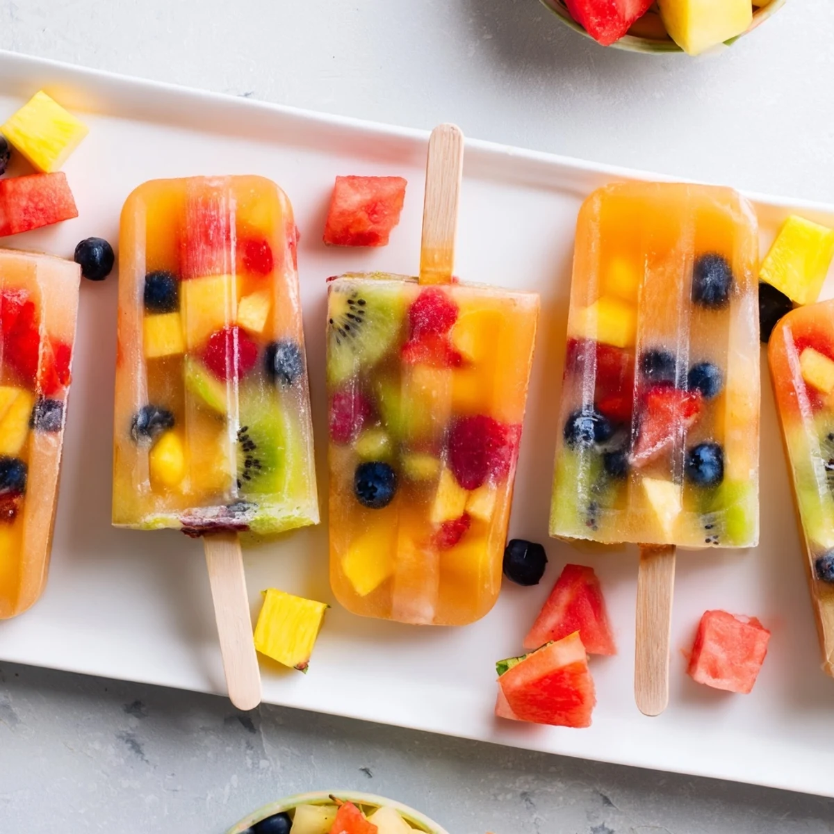 Cool and refreshing Summer Popsicle Board, overflowing with vibrant fresh fruit and homemade frozen treats.