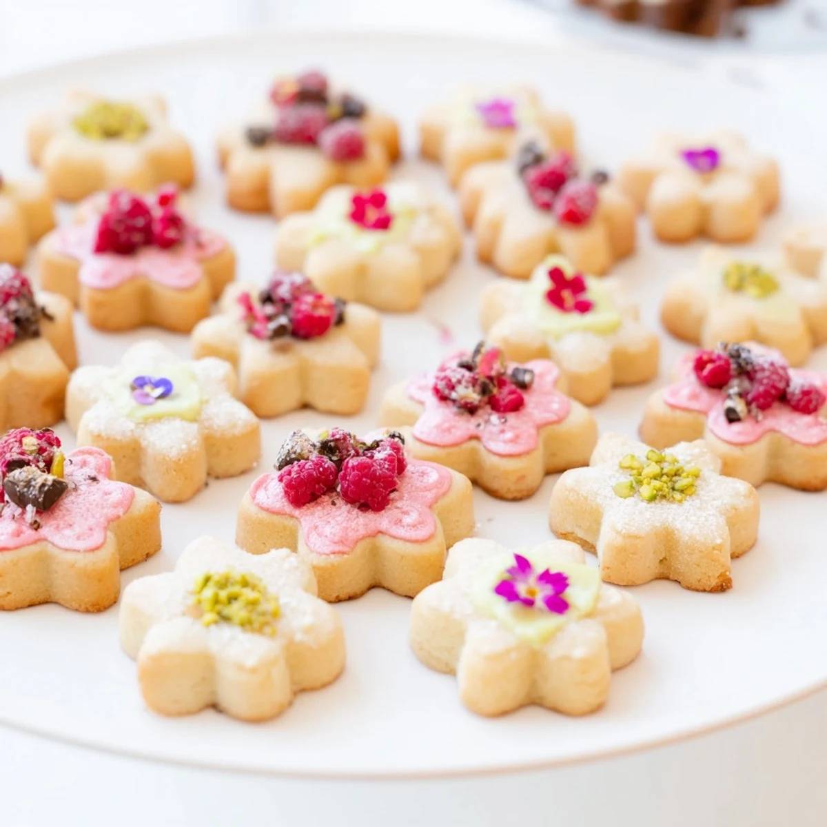 A beautifully arranged Daisy Chain Dessert Tray filled with colorful cookies and treats, perfect for sharing.
