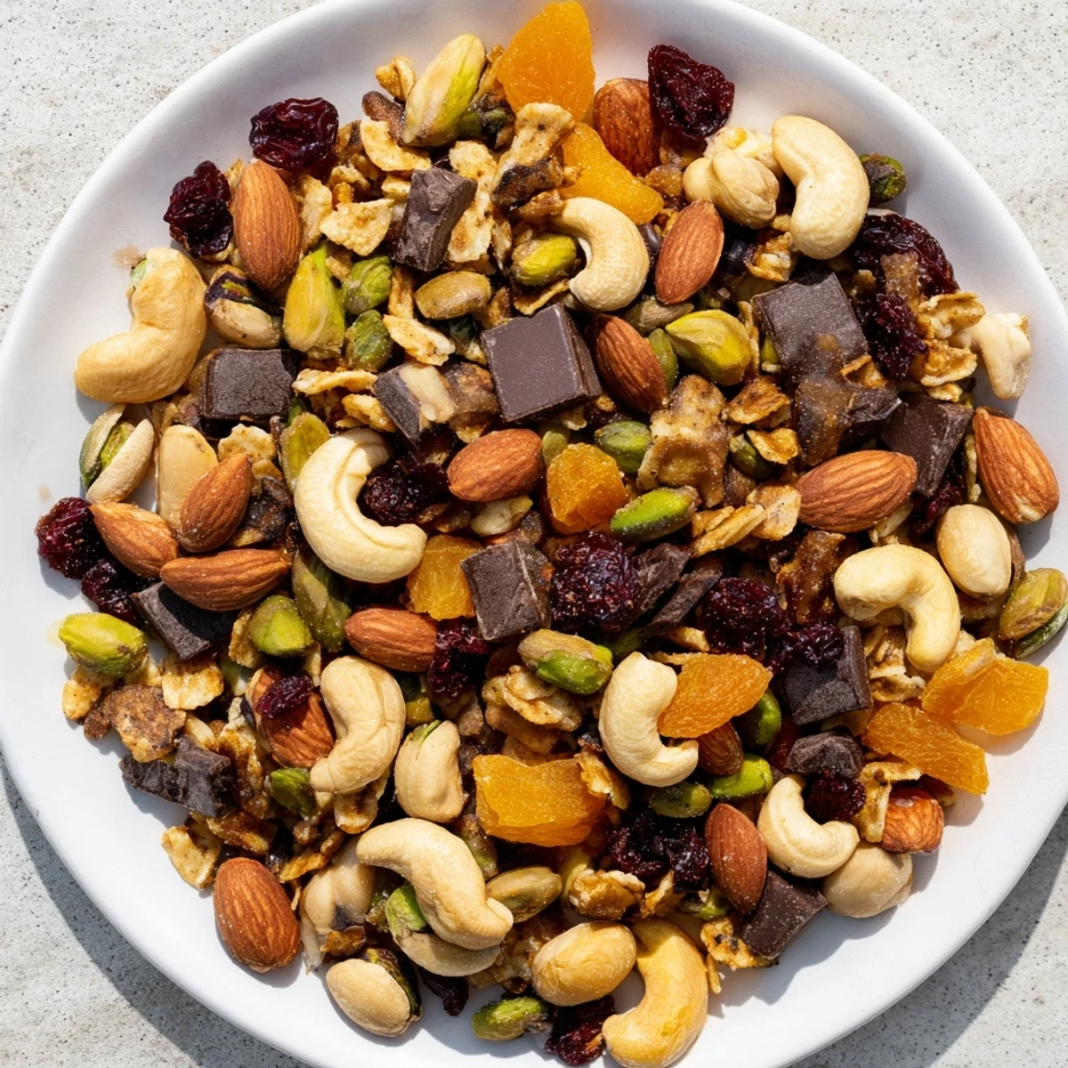 Mountain High Adventure Snack Mix with a mix of nuts, fruits, and chocolate, ready to enjoy.