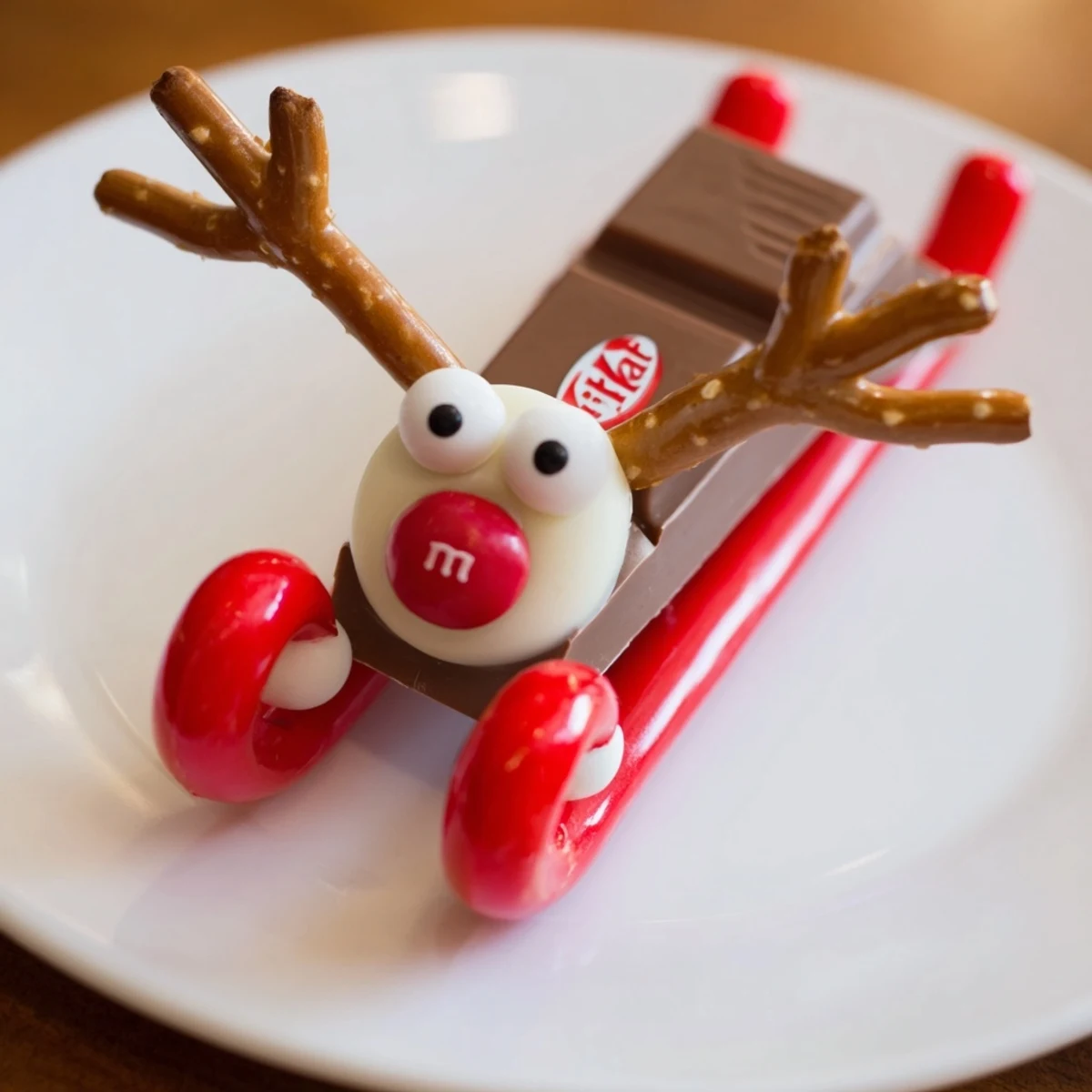 Sweet treats: Imagining Rudolph Candy Cane Sleds ready to be devoured, a holiday delight!