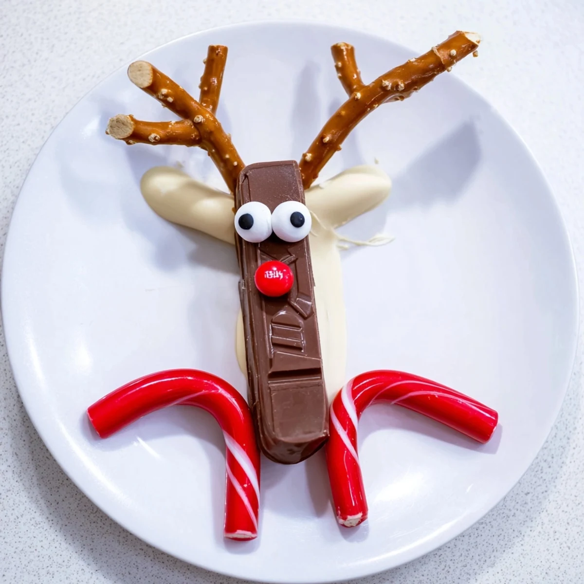 Delight in delicious Rudolph Candy Cane Sleds, a fun and colorful no-bake treat perfect for sharing.