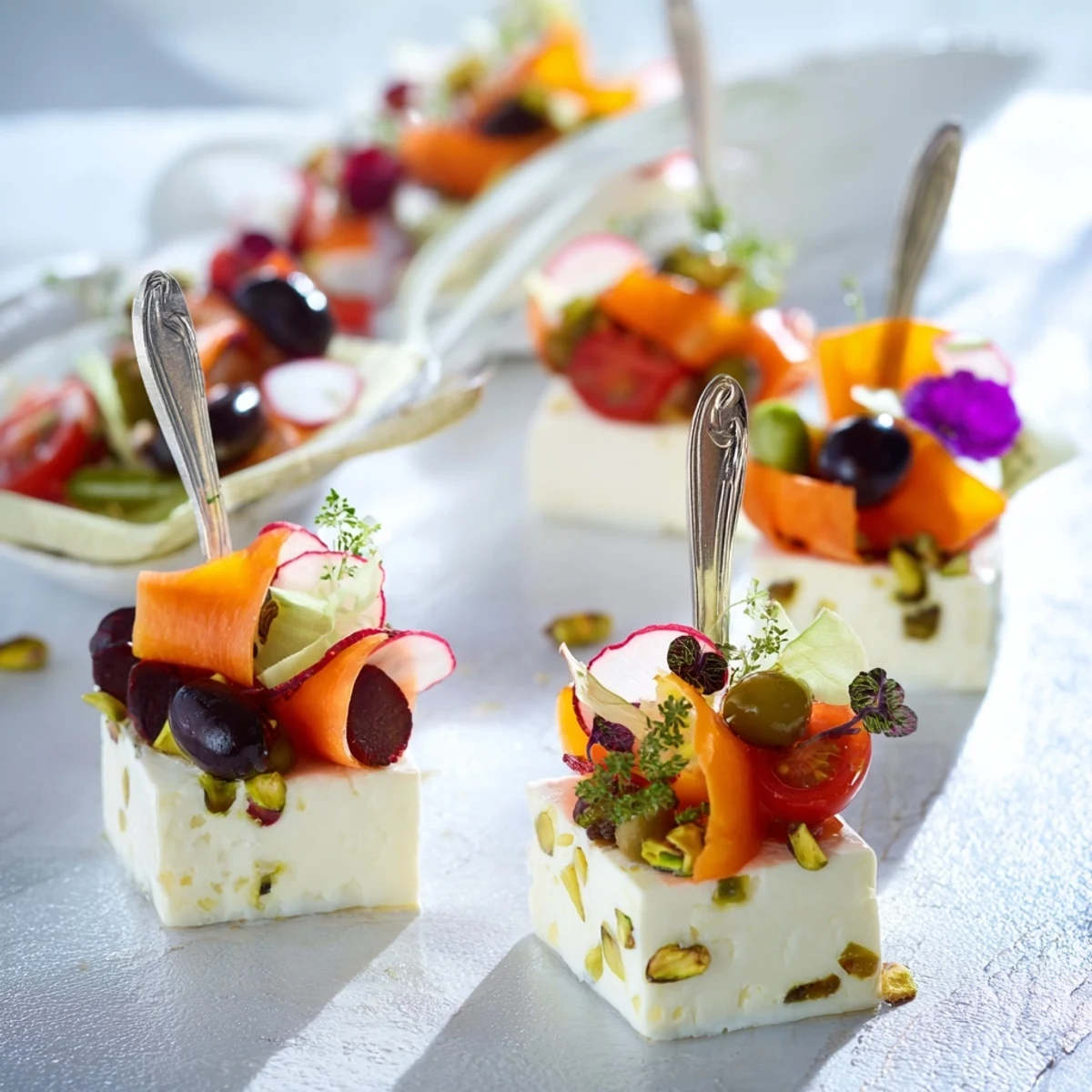 This Hanging Gardens recipe displays vibrant vegetables and dips, ready to be enjoyed with friends and guests.