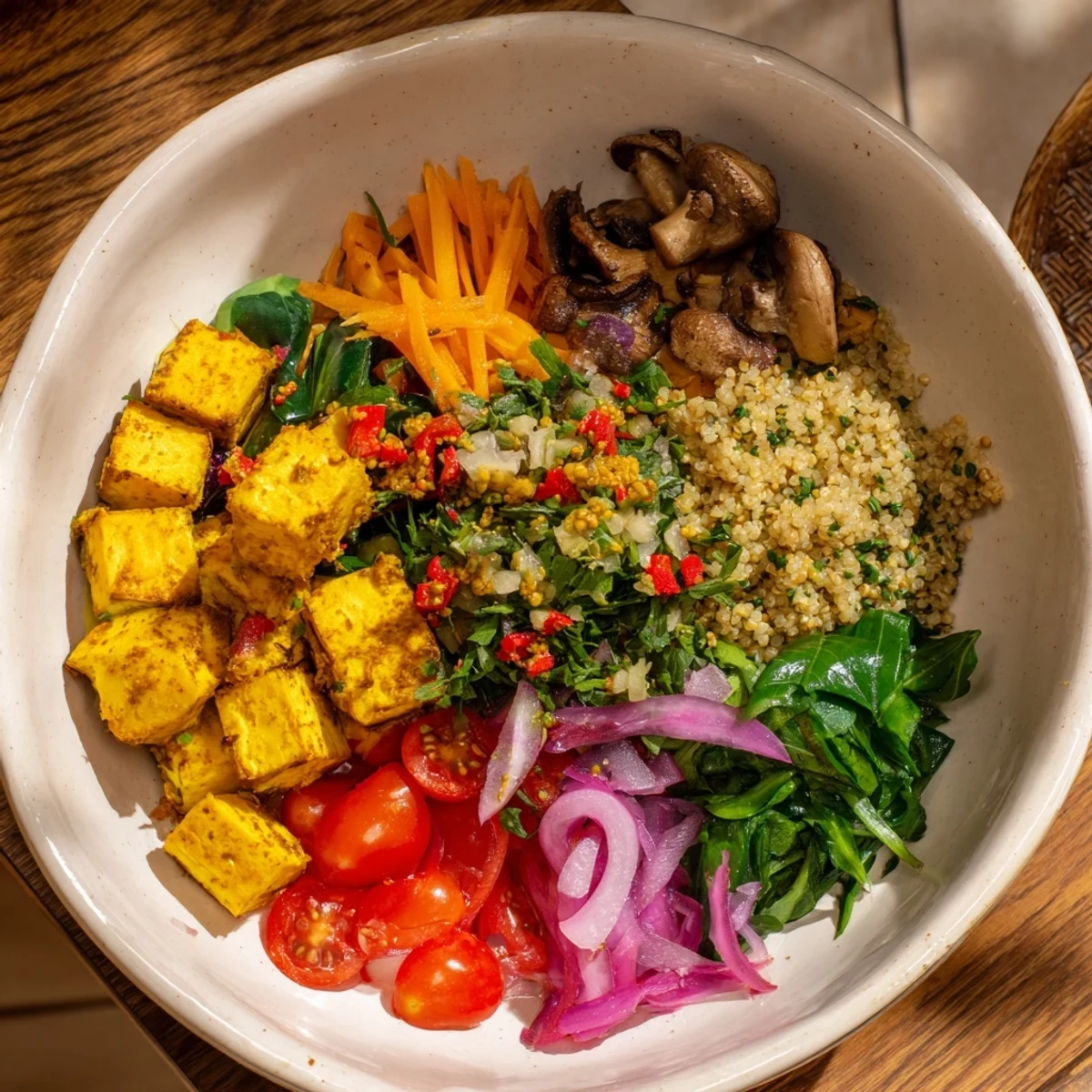 This vegetarian The Spice Route recipe boasts aromatic spices and perfectly cooked vegetables in three sections.