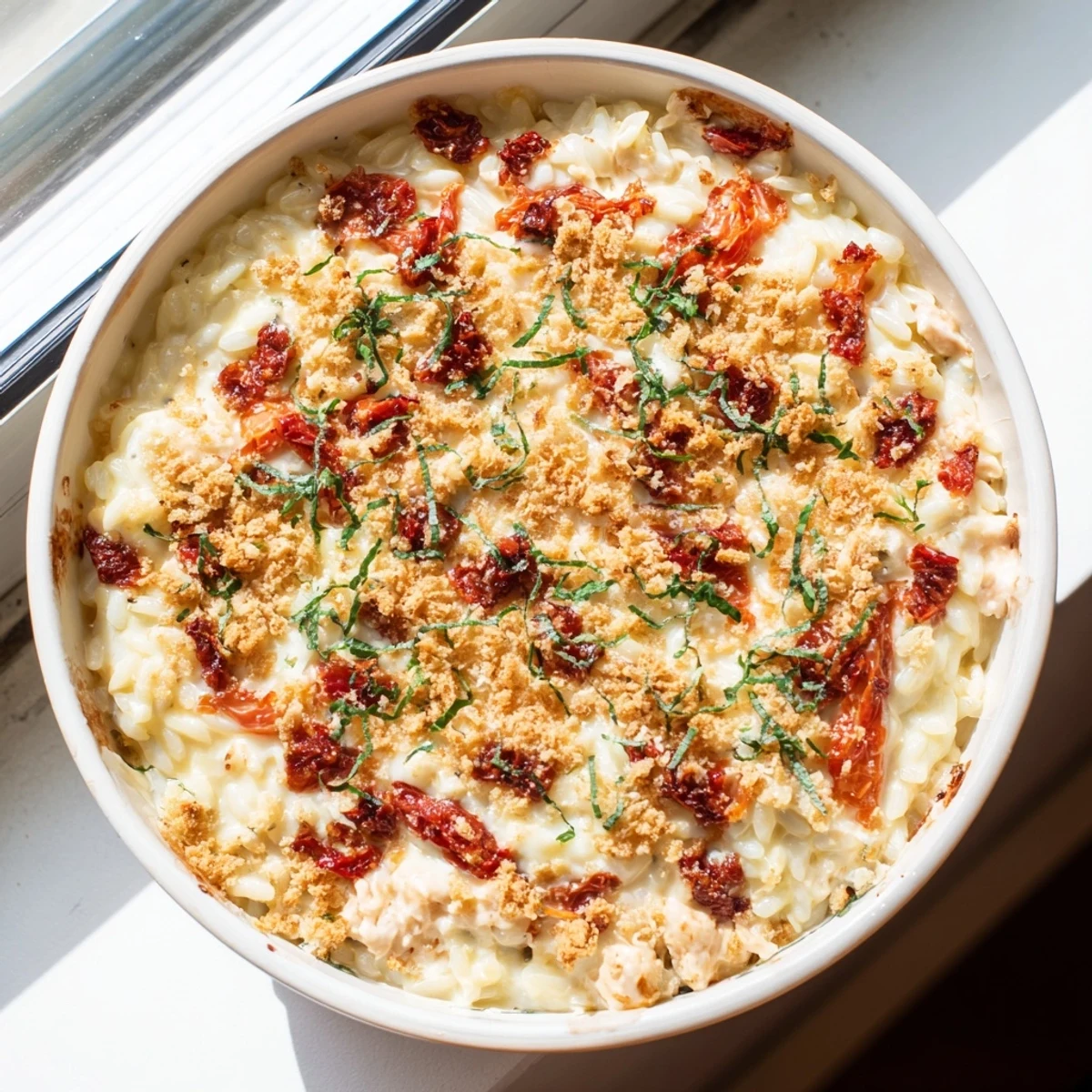 Muffin-sized Marry Me Chicken Sushi Bake Cups topped with crispy panko crumbs, a delicious fusion appetizer.