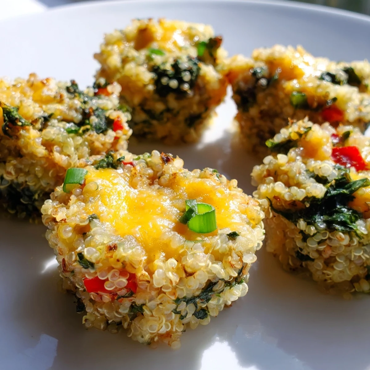 Golden-brown Baked Cheddar Quinoa Bites: cheesy, savory, and perfect for snacking or a light lunch.