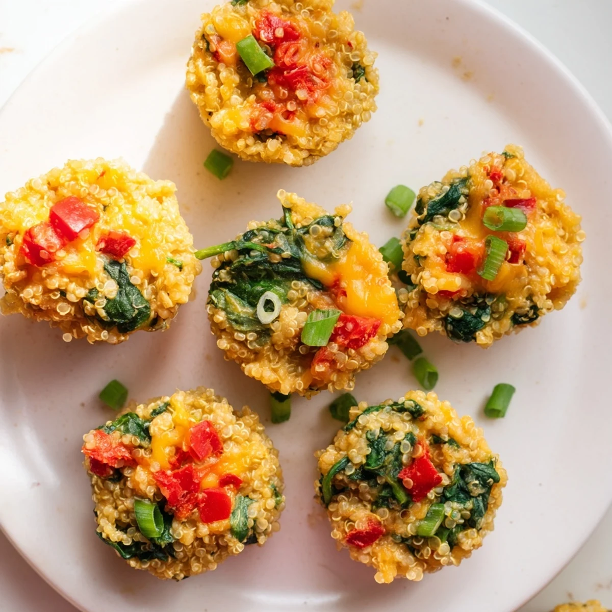 Fluffy quinoa and sharp cheddar combine in these delicious, baked bites of cheesy goodness.