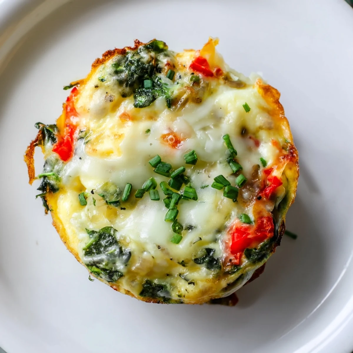 Golden baked mini crustless quiches bursting with spinach, cheese, and herbs, perfect for brunch.
