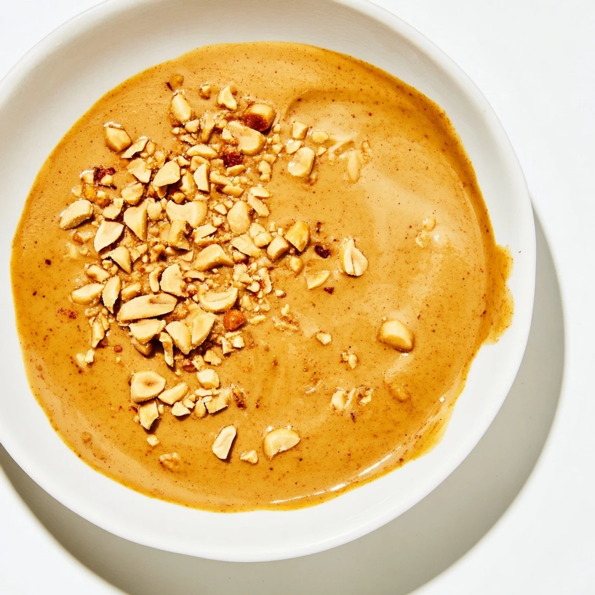 Thick and glistening Indonesian satay sauce, perfect for dipping, seasoned with lime and spices.