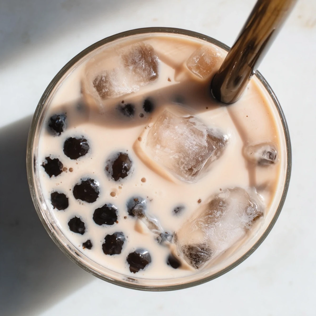 Quick Boba Tea Hack in a tall glass with a wide straw, ready to sip and enjoy.