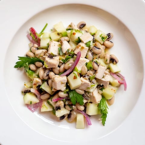 Chicken and Apple New Years Luck Salad, a celebratory salad with tender chicken and crunchy apples.