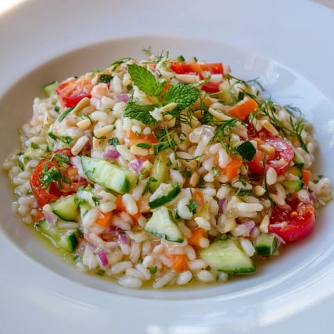 This colorful Crispy Cucumber Rice Salad features crunchy rice, herbs, and a zesty dressing; perfect for lunch.