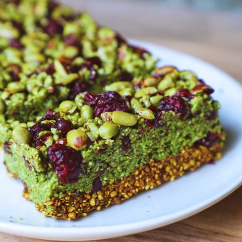 Matcha Cranberry Oat Bars