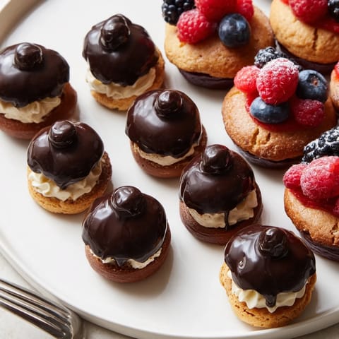 Piste de Train Mignardises, a delightful assortment of French miniature desserts arranged like a whimsical train track.