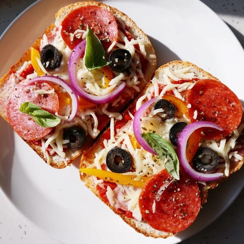 Pizza Toast Melty Cheese Layers