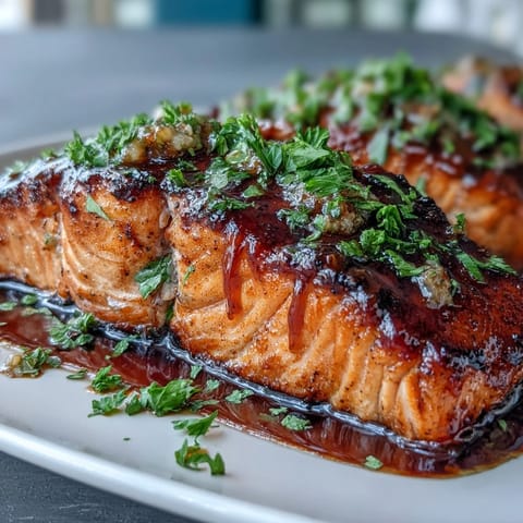 Juicy baked salmon fillets marinated in garlic, honey, and soy sauce, inspired by Texas Roadhouse flavors.  