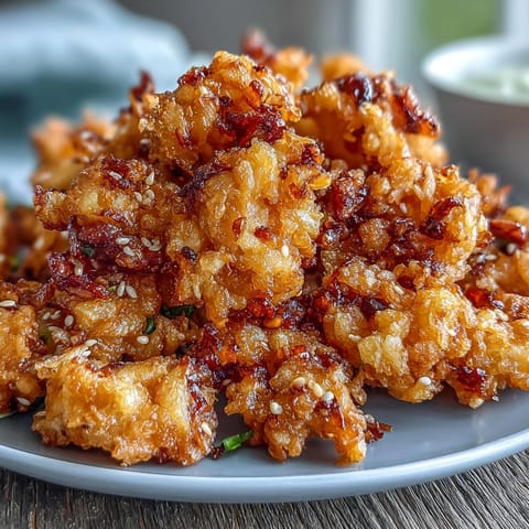 Golden crispy rice salad with crunchy vegetables and nutty peanut sesame dressing, perfect for a satisfying vegetarian lunch.  