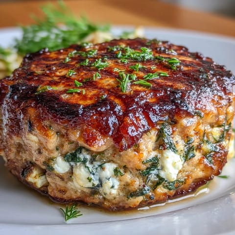 1. Juicy Greek turkey patties loaded with spinach, feta, and fresh herbs, perfect for a healthy weeknight dinner.  