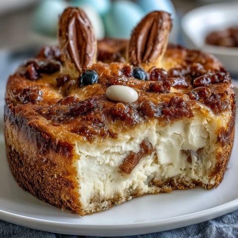 Whimsical Easter Bunny Cake with Hidden Sprinkle Center—fluffy vanilla cake shaped like a bunny, revealing a colorful surprise inside.