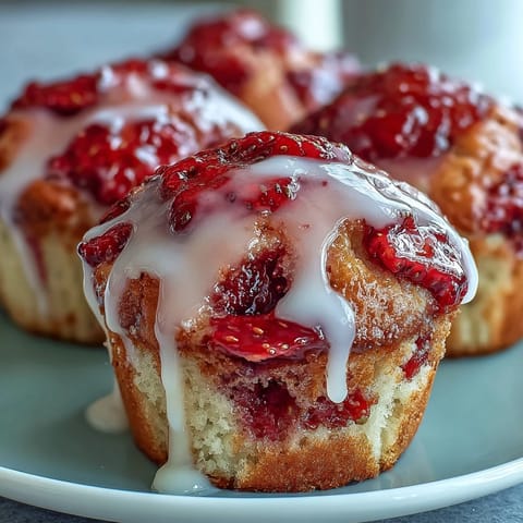 Strawberry Lemon Muffins Glaze