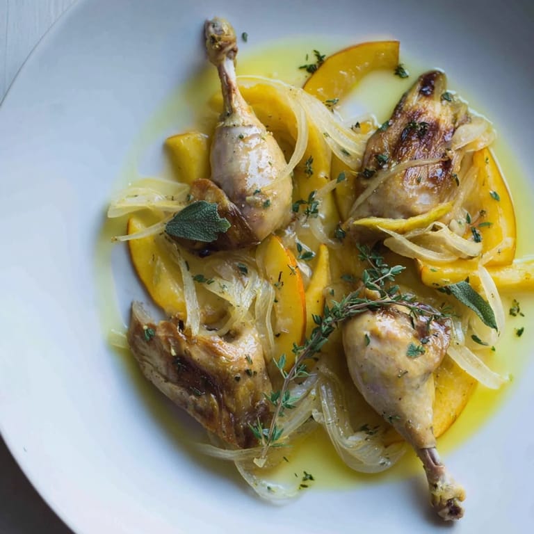 Juicy Easy Cider-Glazed Chicken Thighs with a sweet-tangy glaze, served with flavorful caramelized apples.