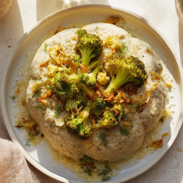 A close-up of Roasted Garlic Lemon Broccoli Angel Hair Pasta, steaming and ready to enjoy with parmesan.