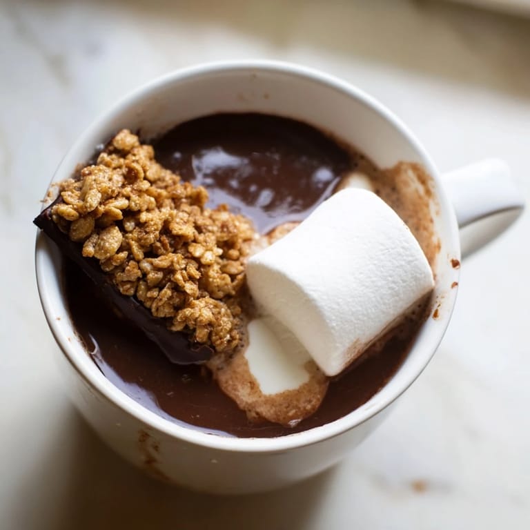 The perfect winter treat: swirling hot chocolate with a delightful Cozy Bear Marshmallow Bar, ready to enjoy.