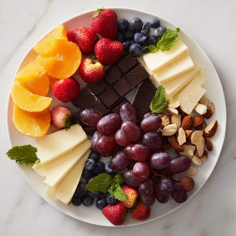 For a celebratory dessert, this Grapes of Fortune Dessert Board boasts fresh fruit, cheeses, and crackers.