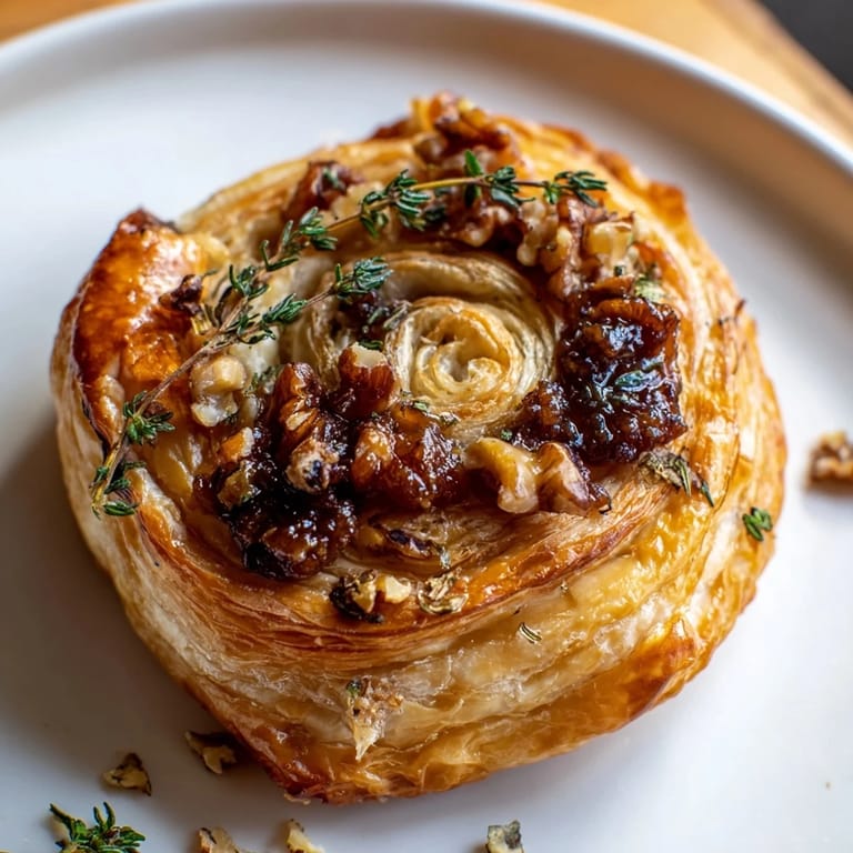 Golden-crusted baked Brie with fig jam, alongside crackers, offering a savory treat.