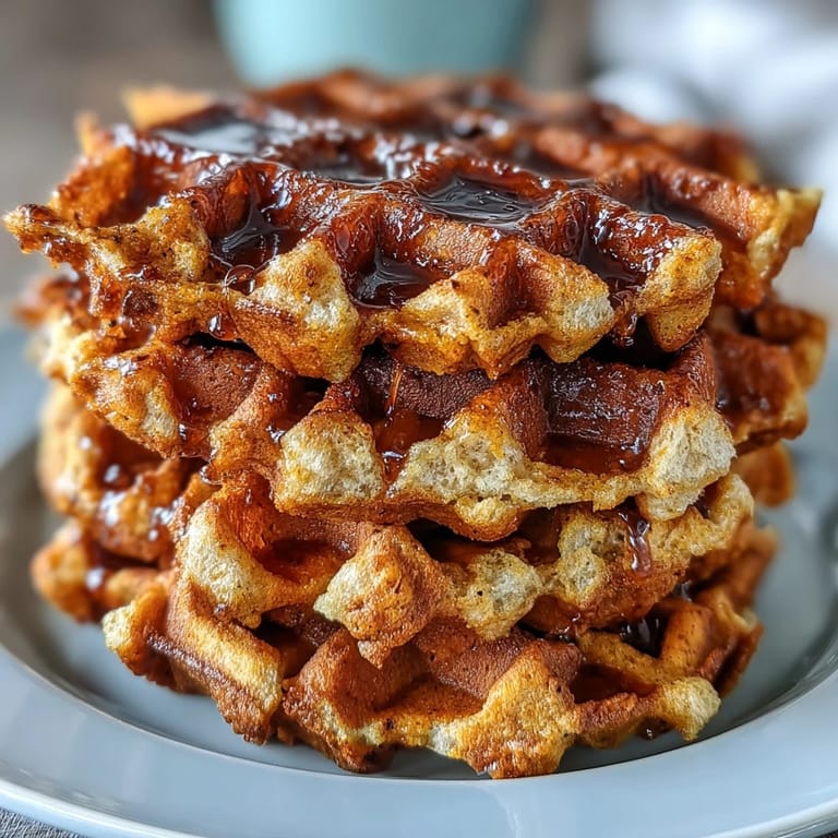 Fluffy anti-inflammatory turmeric waffles, perfectly cooked and ready for toppings.