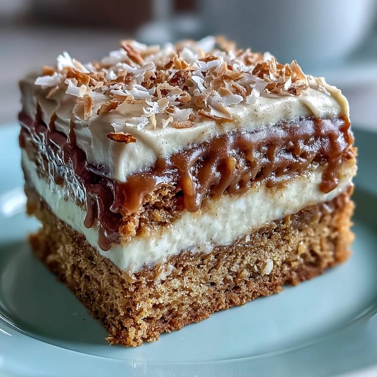 A slice of moist Vegan Hojicha Latte Cake showcases fluffy layers and creamy coconut frosting, ready to be enjoyed with tea.