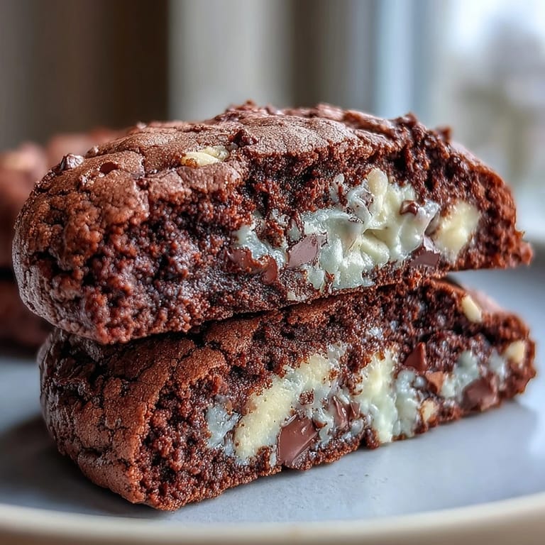 Golden-brown Hojicha Brownie Cookies on a rustic plate, featuring creamy white chocolate chunks and a rich, roasted green tea aroma.