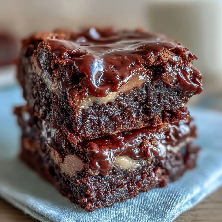 Decadent Rich Peanut Butter Cup Dump Cake served à la mode with vanilla ice cream melting over the gooey layers.
