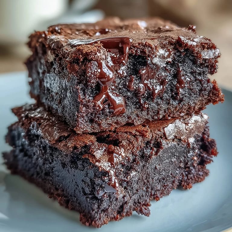A close-up of Greek Yogurt Brownies being lifted from the pan, revealing a rich cocoa texture and gooey center. 