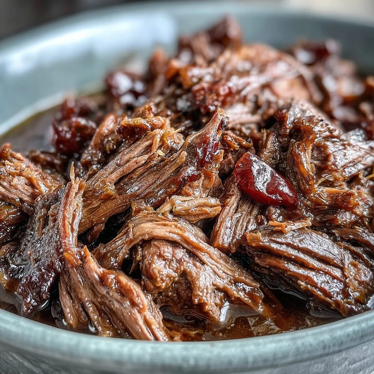 Tender beef roast in a savory Slow Cooker Mississippi-Style Ranch Beef recipe, perfect piled high on toasted buns.