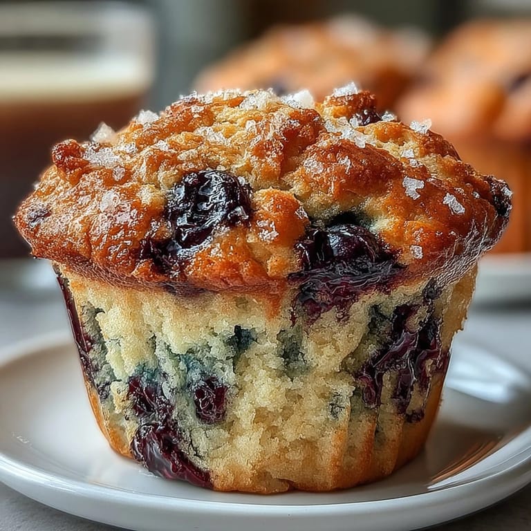 Golden-baked vegan muffins packed with fresh blueberries and lemon zest, offering a protein-rich, plant-based morning treat.  