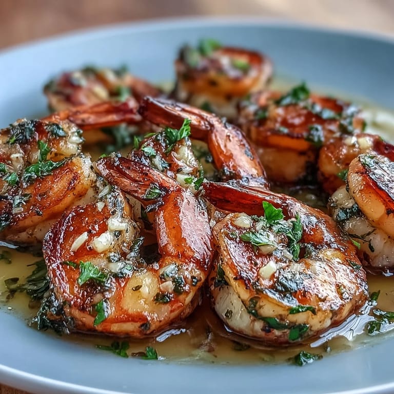 Zucchini noodles topped with tender shrimp in a creamy garlic butter sauce, garnished with lemon and Parmesan for a keto-friendly dish.