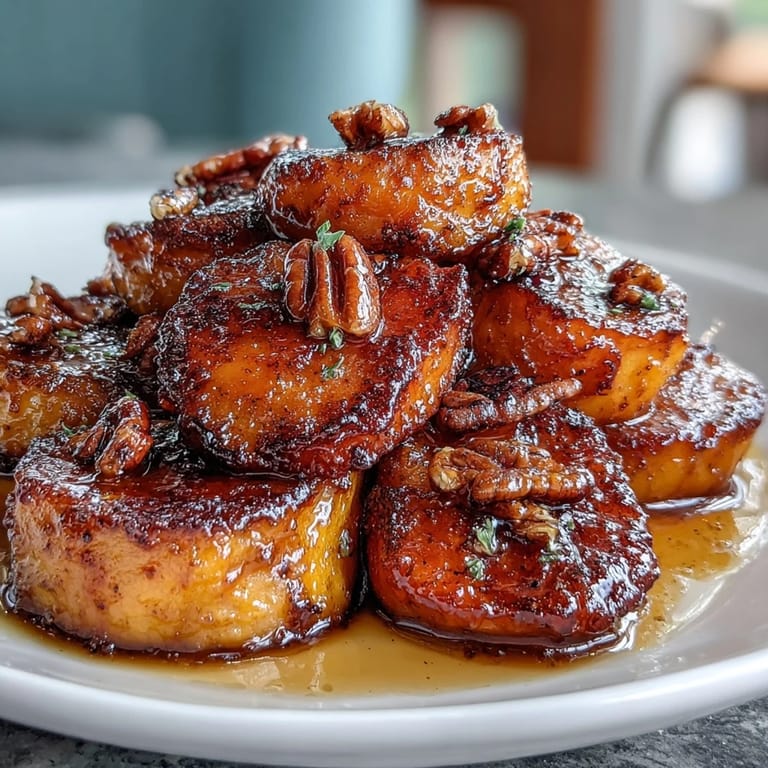 Rich Southern-style candied yams with bourbon, brown sugar, and cinnamon, baked until tender and caramelized.