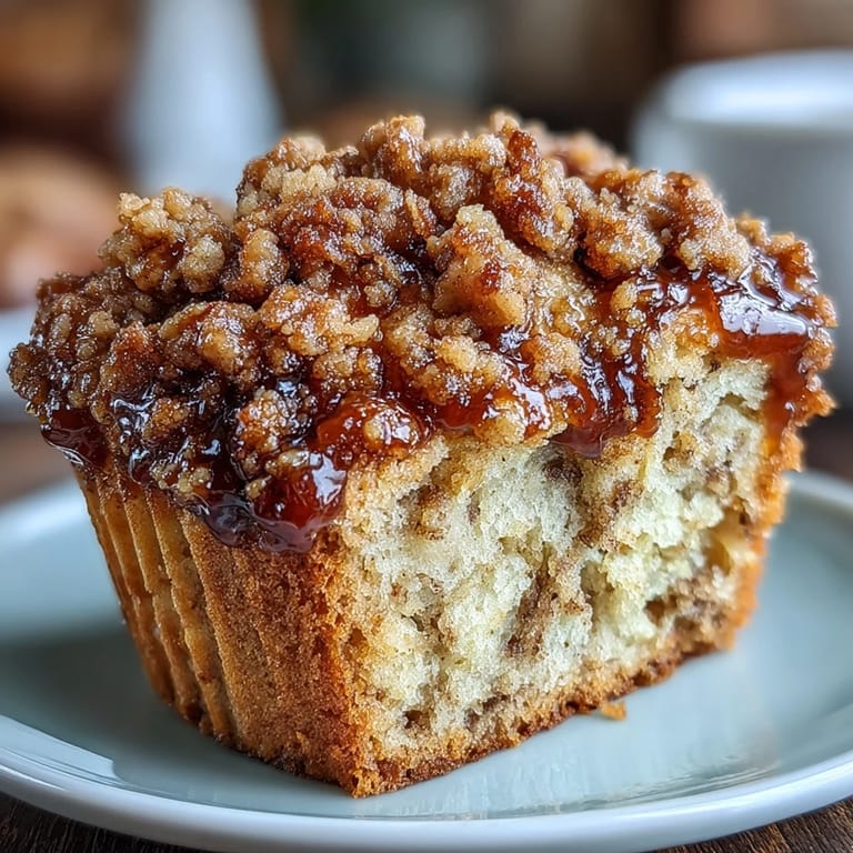 Easy sourdough banana muffins with a crumbly cinnamon streusel, perfect for using up ripe bananas and discard starter.