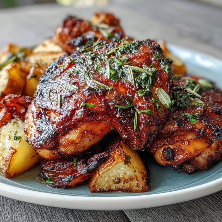 Sheet pan chicken drumsticks with potatoes and carrots, seasoned with rosemary and thyme for a comforting, family-friendly meal.
