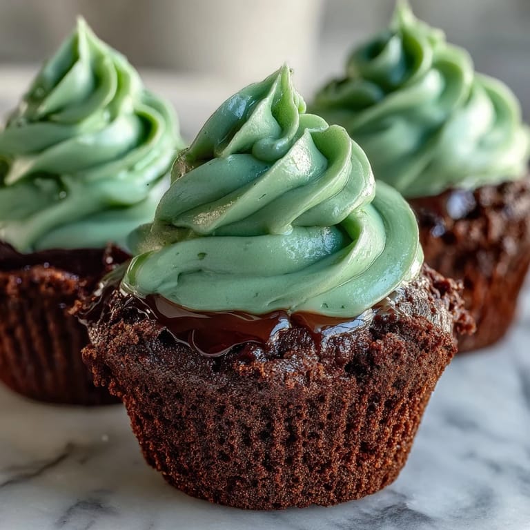 Rich green velvet cupcakes with cocoa undertones, crowned with fluffy cream cheese frosting, ideal for festive dessert tables.