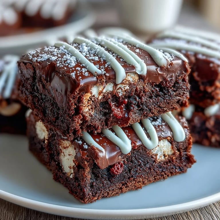 Rich, fudgy brownie bites decorated with white icing to resemble baseballs, offering a sweet and indulgent dessert treat.