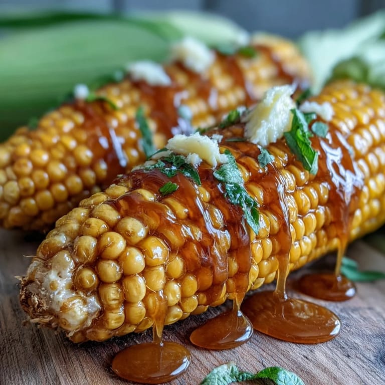 Quick microwave corn on the cob, perfectly steamed and coated in rich, creamy garlic butter with parsley.