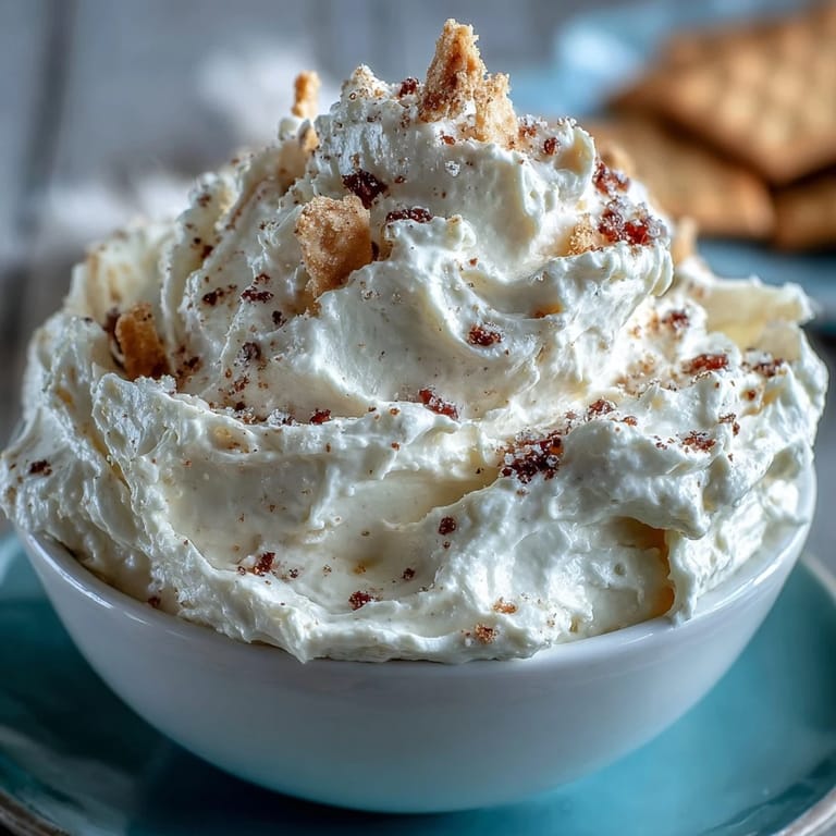 Rich, velvety cheesecake dip paired with crisp graham crackers, a simple no-bake party treat.