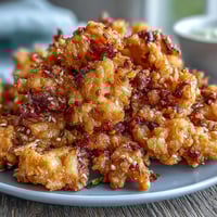 Golden crispy rice salad with crunchy vegetables and nutty peanut sesame dressing, perfect for a satisfying vegetarian lunch.  