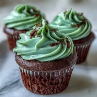 St. Patricks Day green velvet cupcakes with cream cheese frosting, vibrant and festive, perfect for holiday celebrations.