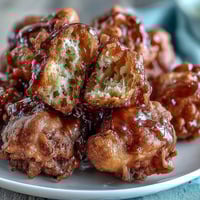 Golden dandelion fritters with crispy coating served with herb dipping sauce for a delightful appetizer.